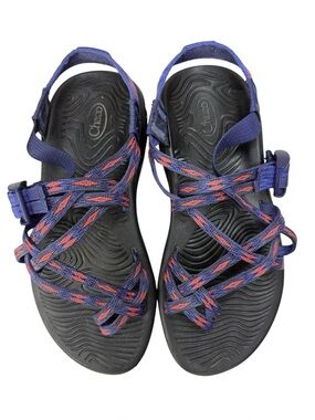 Chaco ZVOLV X2 Womens 7 Hiking Water Sandal Volcanic Blue Orange Camping Outdoor